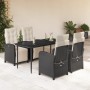 5-teiliges Gartenmöbel-Set mit Kissen synthetisches Rattan schwarz von , Gartensets - Ref: Foro24-3212517, Preis: 701,93 €, R...