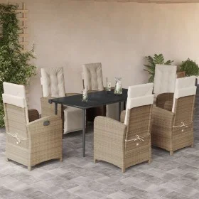 7-piece garden dining set with beige synthetic rattan cushions by , Garden sets - Ref: Foro24-3212574, Price: 923,05 €, Disco...