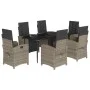 Garden dining set 7 pieces and gray synthetic rattan cushions by , Garden sets - Ref: Foro24-3212560, Price: 926,23 €, Discou...