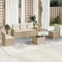 Garden sofa set with cushions 6 pieces beige synthetic rattan by , Modular outdoor sofas - Ref: Foro24-3251135, Price: 399,34...