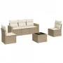 Garden sofa set with cushions 6 pieces beige synthetic rattan by , Modular outdoor sofas - Ref: Foro24-3251135, Price: 399,34...