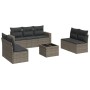 Set mit 8 Gartensofas und Kissen synthetisches Rattangrau von , Modulare Sofas für den Außenbereich - Ref: Foro24-3251177, Pr...