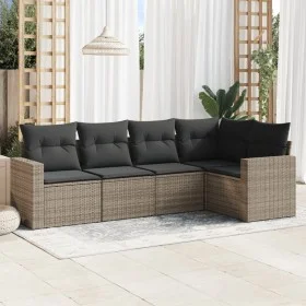 Garden sofa set with 5-piece synthetic rattan gray cushions by , Modular outdoor sofas - Ref: Foro24-3251267, Price: 334,76 €...
