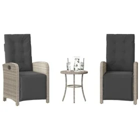 Garden chairs and table 3 pieces synthetic rattan gray cushion by , Garden sets - Ref: Foro24-365206, Price: 348,32 €, Discou...