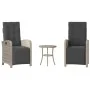 Sillas y mesita de jardín 3 piezas ratán sintético cojín gris de , Conjuntos de jardín - Ref: Foro24-365206, Precio: 348,26 €...