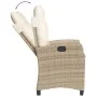 Reclining garden chair with beige synthetic rattan cushions by , Garden chairs - Ref: Foro24-365212, Price: 153,21 €, Discoun...
