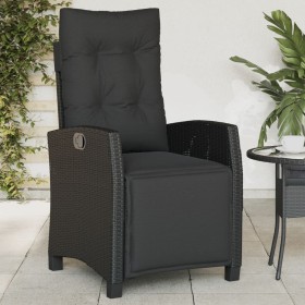 Gartensessel mit Fußstütze PE Rattan schwarz von , Gartenstühle - Ref: Foro24-365233, Preis: 132,00 €, Rabatt: %