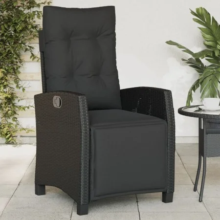 Gartensessel mit Fußstütze PE Rattan schwarz von , Gartenstühle - Ref: Foro24-365233, Preis: 167,40 €, Rabatt: %