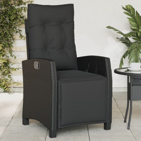 Gartensessel mit Fußstütze PE Rattan schwarz von , Gartenstühle - Ref: Foro24-365233, Preis: 132,00 €, Rabatt: %