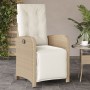 Reclining garden armchairs with footrests, 2 units, beige PE rattan by , Garden chairs - Ref: Foro24-365196, Price: 264,95 €,...