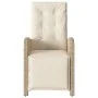 Sillones reclinables jardín con reposapiés 2 uds ratán PE beige de , Sillas de jardín - Ref: Foro24-365196, Precio: 259,29 €,...