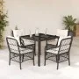 5-teiliges Gartenmöbel-Set mit schwarzen synthetischen Rattankissen von , Gartensets - Ref: Foro24-3212019, Preis: 481,66 €, ...
