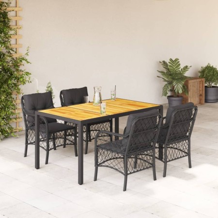 5-piece garden furniture set with black synthetic rattan cushions by , Garden sets - Ref: Foro24-3212044, Price: 483,30 €, Di...