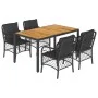 Set de muebles jardín 5 pzas con cojines ratán sintético negro de , Conjuntos de jardín - Ref: Foro24-3212044, Precio: 556,81...
