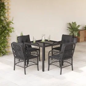 Set de muebles jardín 5 pzas con cojines ratán sintético negro de , Conjuntos de jardín - Ref: Foro24-3212025, Precio: 470,05...
