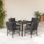 5-teiliges Gartenmöbel-Set mit schwarzen synthetischen Rattankissen von , Gartensets - Ref: Foro24-3212025, Preis: 470,05 €, ...