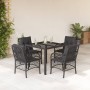 5-teiliges Gartenmöbel-Set mit schwarzen synthetischen Rattankissen von , Gartensets - Ref: Foro24-3212025, Preis: 420,96 €, ...