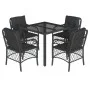5-piece garden furniture set with black synthetic rattan cushions by , Garden sets - Ref: Foro24-3212025, Price: 470,05 €, Di...