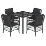 5-teiliges Gartenmöbel-Set mit schwarzen synthetischen Rattankissen von , Gartensets - Ref: Foro24-3212025, Preis: 420,96 €, ...