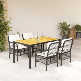 5-teiliges Gartenmöbel-Set mit Kissen synthetisches Rattan schwarz von , Gartensets - Ref: Foro24-3212038, Preis: 567,10 €, R...