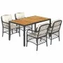 5-teiliges Gartenmöbel-Set mit Kissen synthetisches Rattan schwarz von , Gartensets - Ref: Foro24-3212038, Preis: 567,10 €, R...