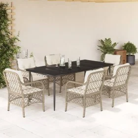 7-piece garden dining set with beige synthetic rattan cushions by , Garden sets - Ref: Foro24-3212143, Price: 924,57 €, Disco...