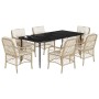 7-piece garden dining set with beige synthetic rattan cushions by , Garden sets - Ref: Foro24-3212143, Price: 821,21 €, Disco...
