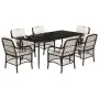7-piece garden dining set with brown synthetic rattan cushions by , Garden sets - Ref: Foro24-3212115, Price: 761,34 €, Disco...