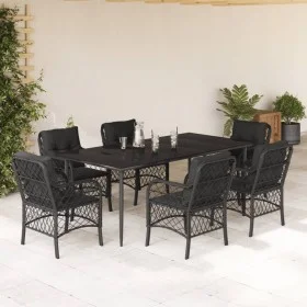 7-piece garden dining set and black synthetic rattan cushions by , Garden sets - Ref: Foro24-3212101, Price: 770,27 €, Discou...