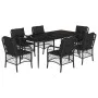 7-piece garden dining set and black synthetic rattan cushions by , Garden sets - Ref: Foro24-3212101, Price: 770,27 €, Discou...