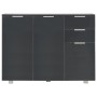 Aparador negro brillante 107x35x80,5 cm