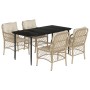 5-teiliges Garten-Esszimmer-Set mit Kissen synthetisches Rattan beige von , Gartensets - Ref: Foro24-3212141, Preis: 522,10 €...