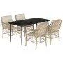 Set comedor de jardín 5 pzas con cojines ratán sintético beige de , Conjuntos de jardín - Ref: Foro24-3212141, Precio: 637,89...