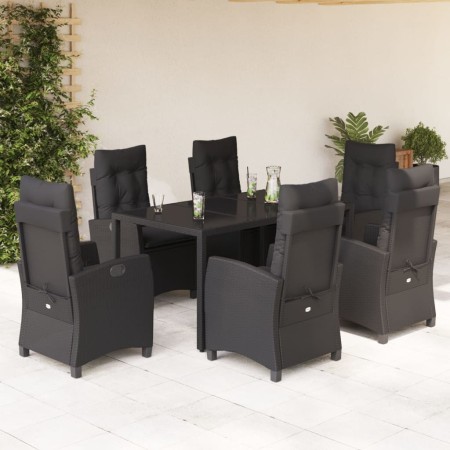 7-piece garden dining set with black synthetic rattan cushions by , Garden sets - Ref: Foro24-3212639, Price: 940,17 €, Disco...