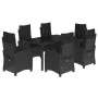 7-teiliges Garten-Esszimmerset und Kissen synthetisches Rattan schwarz von , Gartensets - Ref: Foro24-3212639, Preis: 913,93 ...