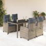 5-piece garden dining set with gray synthetic rattan cushions by , Garden sets - Ref: Foro24-3212647, Price: 598,15 €, Discou...