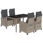 5-piece garden dining set with gray synthetic rattan cushions by , Garden sets - Ref: Foro24-3212647, Price: 598,15 €, Discou...