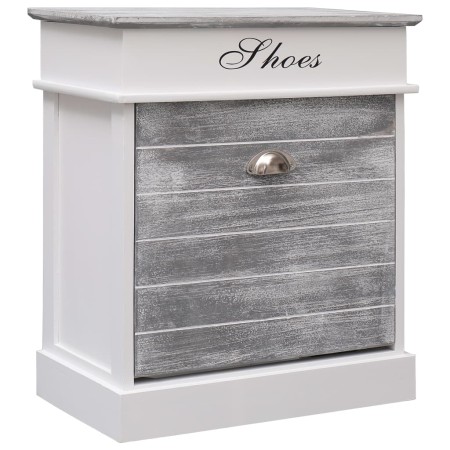 Mueble zapatero de madera de Paulownia gris 50x28x58 cm de vidaXL, Zapateros y organizadores de calzado - Ref: Foro24-284081,...