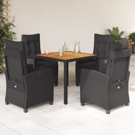 5-teiliges Gartenmöbel-Set mit Kissen synthetisches Rattan schwarz von , Gartensets - Ref: Foro24-3212664, Preis: 641,09 €, R...