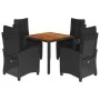 5-piece garden furniture set with black synthetic rattan cushions by , Garden sets - Ref: Foro24-3212664, Price: 696,68 €, Di...