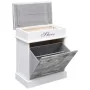 Gray Paulownia wood shoe cabinet 50x28x58 cm by vidaXL, Shoe racks and shoe organizers - Ref: Foro24-284081, Price: 66,25 €, ...