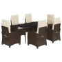 7-piece garden dining set with brown synthetic rattan cushions by , Garden sets - Ref: Foro24-3212768, Price: 899,57 €, Disco...