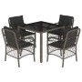 Set comedor de jardín 5 piezas con cojines ratán sintético gris de , Conjuntos de jardín - Ref: Foro24-3212031, Precio: 441,7...