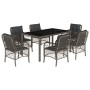 Garden dining set 7 pieces and gray synthetic rattan cushions by , Garden sets - Ref: Foro24-3212033, Price: 657,77 €, Discou...