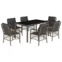 Set comedor jardín 7 pzas y cojines ratán sintético gris de , Conjuntos de jardín - Ref: Foro24-3212033, Precio: 711,37 €, De...