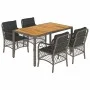 5-piece garden dining set with gray synthetic rattan cushions by , Garden sets - Ref: Foro24-3212050, Price: 513,65 €, Discou...