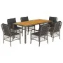 Garden dining set 7 pieces and gray synthetic rattan cushions by , Garden sets - Ref: Foro24-3212052, Price: 741,72 €, Discou...
