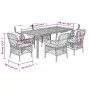 7-teiliges Garten-Esszimmerset und Kissen synthetisches Rattangrau von , Gartensets - Ref: Foro24-3212052, Preis: 741,67 €, R...