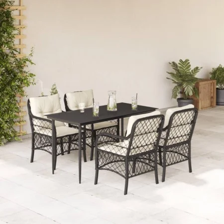 5-piece garden furniture set with black synthetic rattan cushions by , Garden sets - Ref: Foro24-3212084, Price: 516,80 €, Di...