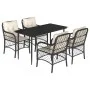 5-piece garden furniture set with black synthetic rattan cushions by , Garden sets - Ref: Foro24-3212084, Price: 516,80 €, Di...